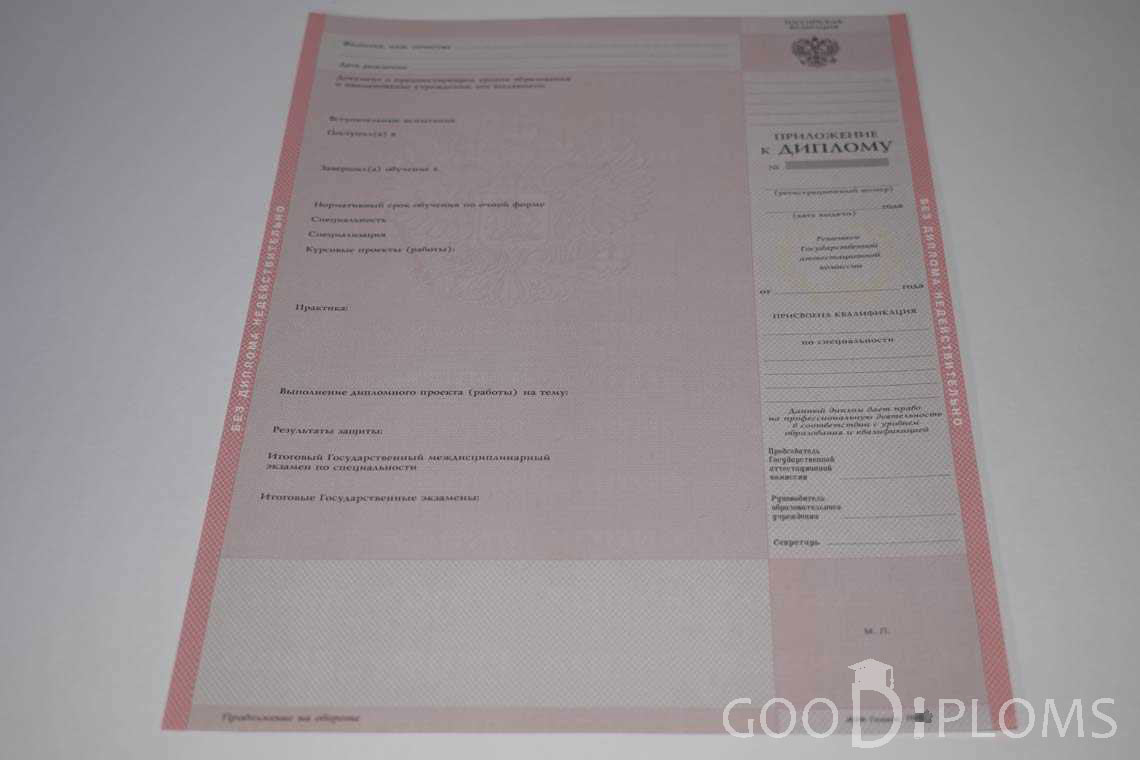 Приложение к Диплому Техникума период c 2003 по 2007 год - Ангарск