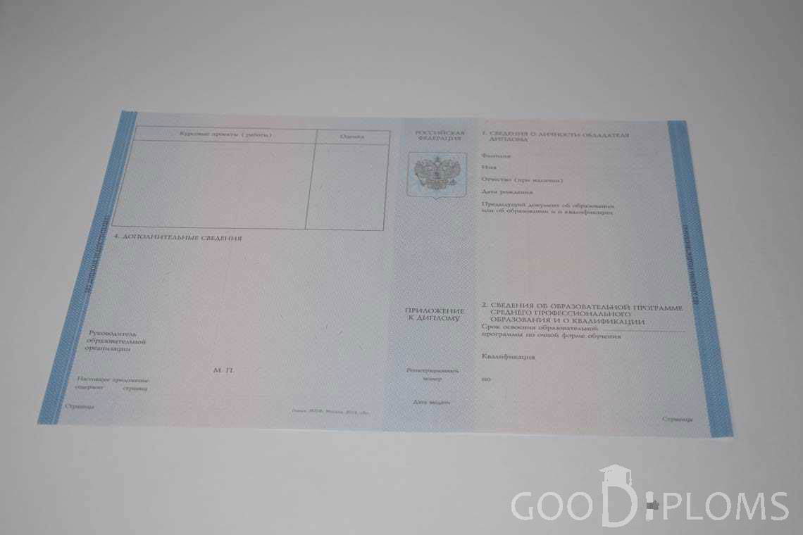 Приложение к Диплому Техникума период c 2014 по 2025 год - Ангарск