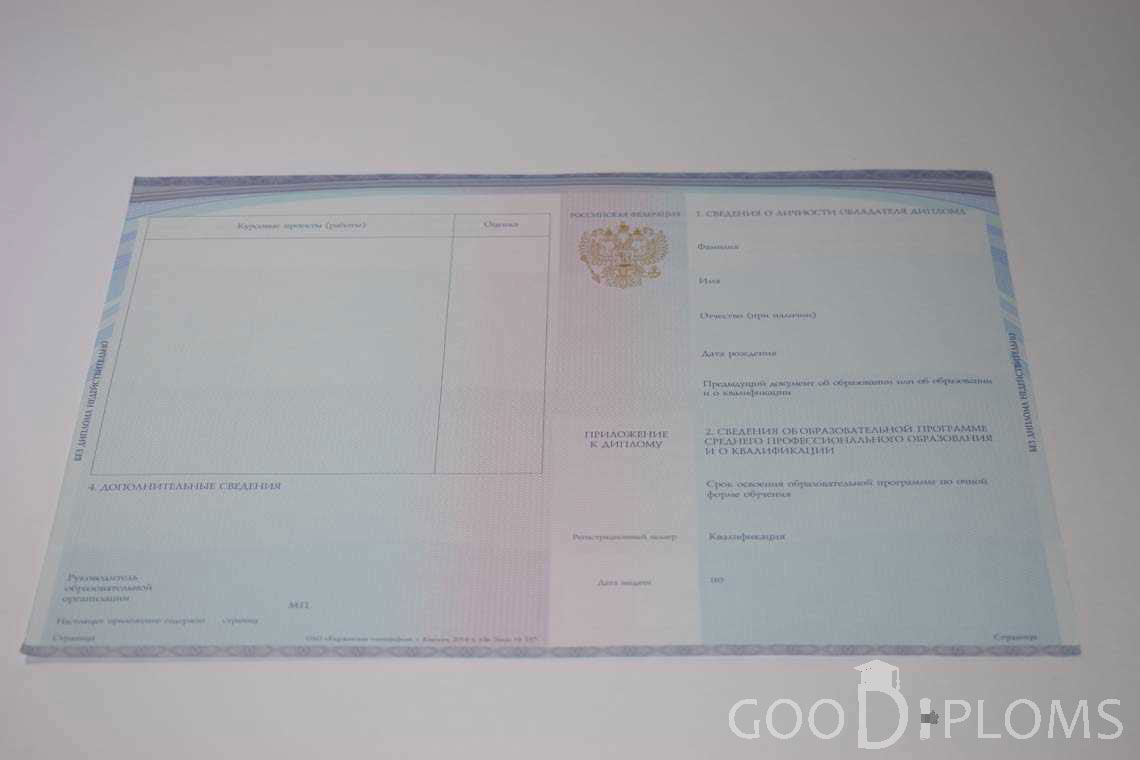 Приложение к Диплому Техникума с Отличием в период c 2014 по 2025 год - Ангарск